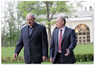 Председатель Правительства Российской Федерации В.В.Путин в ходе рабочего визита в Минск встретился с Президентом Белоруссии А.Г.Лукашенко