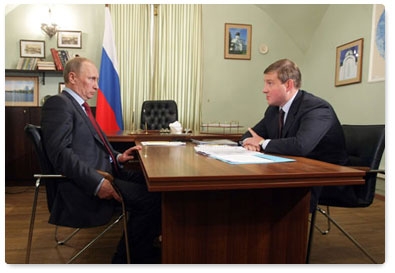 Prime Minister Vladimir Putin meets with Pskov Region Governor Andrei Turchak