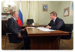 Prime Minister Vladimir Putin meets with Pskov Region Governor Andrei Turchak