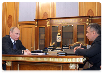 Prime Minister Vladimir Putin during a working meeting with head of Tatarstan Rustam Minnikhanov|28 may, 2011|13:34