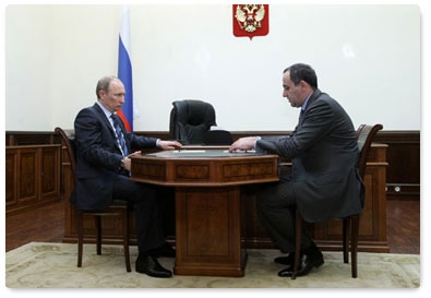 Prime Minister Vladimir Putin holds a meeting with Rashid Temrezov, head of the Karachayevo-Circassian Republic