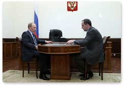 Prime Minister Vladimir Putin holds a meeting with Rashid Temrezov, head of the Karachayevo-Circassian Republic