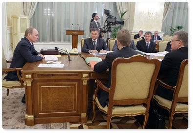 Prime Minister Vladimir Putin chairs a Government Presidium meeting