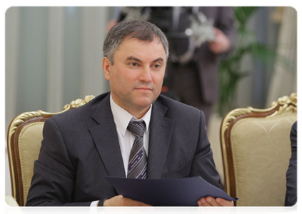Deputy Prime Minister and Chief of the Government Staff Vyacheslav Volodin at a Government Presidium meeting|5 may, 2011|16:36