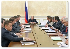 Prime Minister Vladimir Putin holds a meeting on gas industry taxation