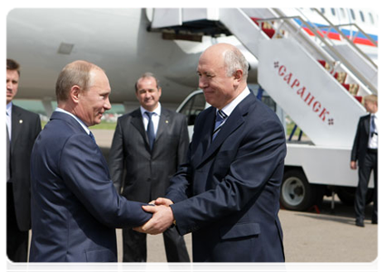 Prime Minister Vladimir Putin arrives on a working visit to Mordovia|10 june, 2011|17:04