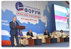 Prime Minister Putin takes part in the plenary session of the Second National Forum of Rural Communities