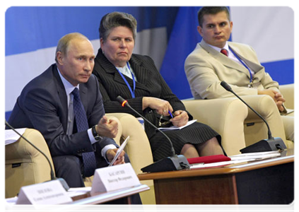 Prime Minister Vladimir Putin at the session of the Second National Forum of Rural Communities|10 june, 2011|20:31