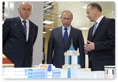 Prime Minister Vladimir Putin visits the National Culture Institute, a branch of the Nikolai Ogarev State University of Mordovia