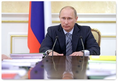 Prime Minister Vladimir Putin holds a series of meetings on budget planning for 2012-2014