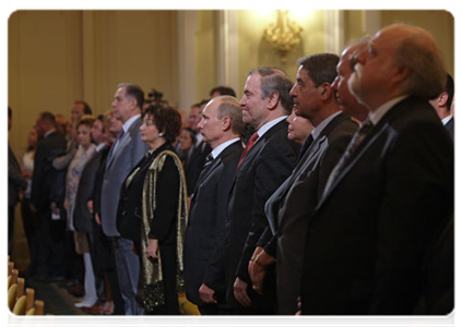 Prime Minister Vladimir Putin speaking at the Tchaikovsky Competition opening ceremony|14 june, 2011|20:27