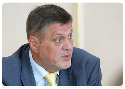 Executive Secretary of the United Nations Economic Commission for Europe Jan Kubiš at a meeting with Prime Minister Vladimir Putin|15 june, 2011|15:46