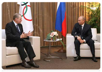 Prime Minister Vladimir Putin at a meeting with IOC President Jacques Rogge|15 june, 2011|19:57