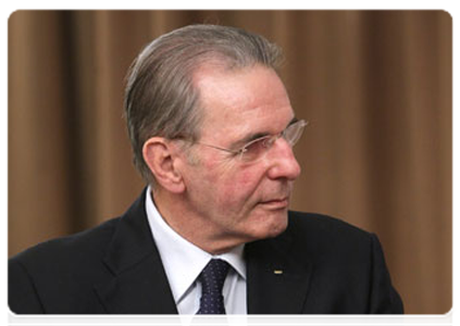 President of the International Olympic Committee Jacques Rogge at a meeting with Prime Minister Vladimir Putin|15 june, 2011|19:57