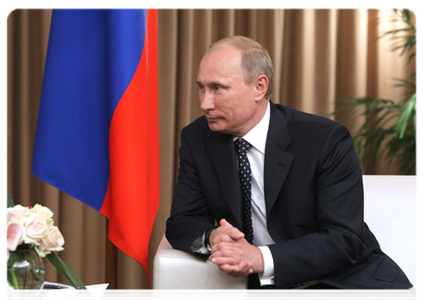 Председатель Правительства Российской Федерации В.В.Путин встретился с президентом Международного олимпийского комитета Ж.Рогге|15 июня, 2011|19:57