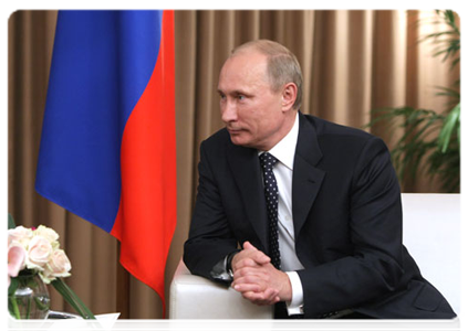 Prime Minister Vladimir Putin at a meeting with IOC President Jacques Rogge|15 june, 2011|19:57