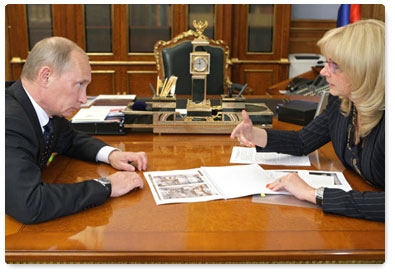 Prime Minister Vladimir Putin meets with Minister of Healthcare and Social Development Tatyana Golikova