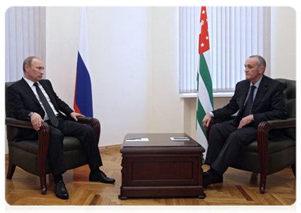 Prime Minister Vladimir Putin meets with Abkhazian Vice President Alexander Ankvab|2 june, 2011|15:07