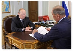 Prime Minister Vladimir Putin holds meeting with Vnesheconombank Chairman Vladimir Dmitriyev