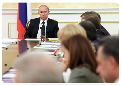 Prime Minister Vladimir Putin at the Government Presidium meeting|22 june, 2011|15:35