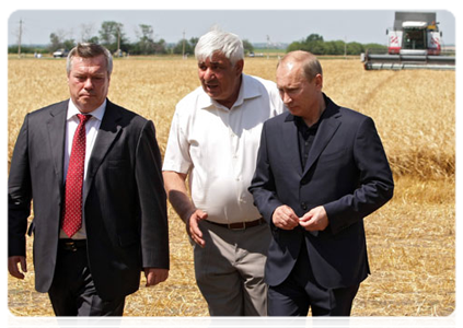 Prime Minister Vladimir Putin visiting an agricultural cooperative during his working trip to the Rostov Region|23 june, 2011|18:16