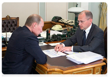 Prime Minister Vladimir Putin with Sergei Kiriyenko, head of the Rosatom State Corporation|24 june, 2011|12:09