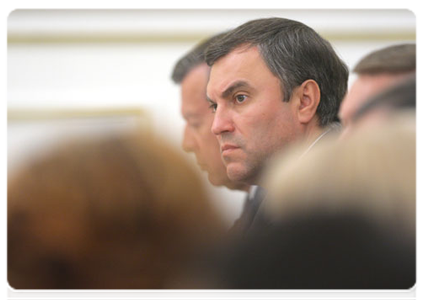 Deputy Prime Minister and Chief of the Government Staff Vyacheslav Volodin at a Government Presidium meeting|28 june, 2011|16:48