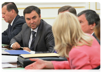 Deputy Prime Minister and Chief of the Government Staff Vyacheslav Volodin at a Government Presidium meeting|28 june, 2011|17:33