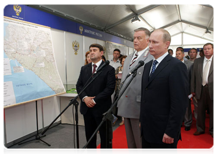 Following the opening of the Big Novorossiisk Tunnel, Prime Minister Vladimir Putin teleconferenced with builders at the Kuznetsovsky Tunnel in Khabarovsk Territory, the Manchurian section of the Trans-Baikal Railroad and the Roki Tunnel|3 june, 2011|19:57