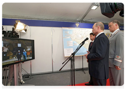 Following the opening of the Big Novorossiisk Tunnel, Prime Minister Vladimir Putin teleconferenced with builders at the Kuznetsovsky Tunnel in Khabarovsk Territory, the Manchurian section of the Trans-Baikal Railroad and the Roki Tunnel|3 june, 2011|20:01