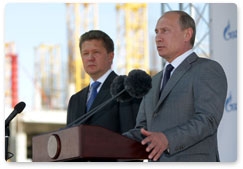 Prime Minister Vladimir Putin attends the start-up ceremony for the Dzhubga-Lazarevskoye-Sochi pipeline