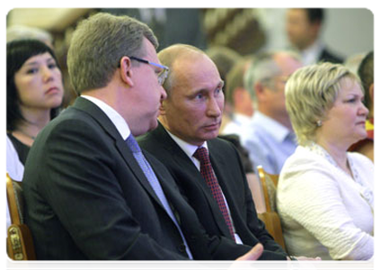 Prime Minister Vladimir Putin and Deputy Prime Minister and Finance Minister Alexei Kudrin at a meeting devoted to the 350th anniversary of Buryatia’s voluntary accession into Russia|1 july, 2011|15:20