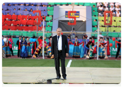 Prime Minister Vladimir Putin visits the Central Stadium in Ulan-Ude, the largest stadium in the republic, ahead of celebrations marking the 350th anniversary of Buryatia’s accession to the Russian state|1 july, 2011|18:11