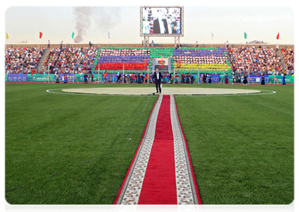 Prime Minister Vladimir Putin visits the Central Stadium in Ulan-Ude, the largest stadium in the republic, ahead of celebrations marking the 350th anniversary of Buryatia’s accession to the Russian state|1 july, 2011|18:11