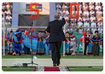 Prime Minister Vladimir Putin visits the Central Stadium in Ulan-Ude, the largest stadium in the republic, ahead of celebrations marking the 350th anniversary of Buryatia’s accession to the Russian state|1 july, 2011|18:36