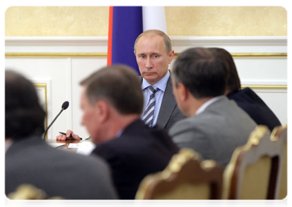 Prime Minister Vladimir Putin at a Government Presidium meeting|14 july, 2011|16:35