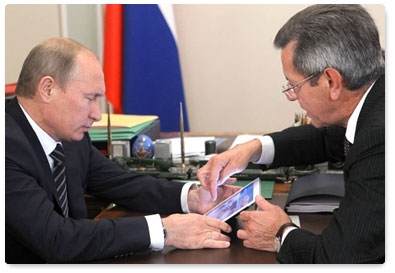 Prime Minister Vladimir Putin holds a meeting with Astrakhan Region Governor Alexander Zhilkin