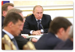 Prime Minister Vladimir Putin chairs a meeting of the Government Presidium