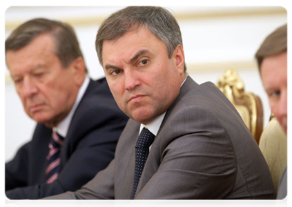 Deputy Prime Minister and Chief of Staff of the Government Executive Office Vyacheslav Volodin at a meeting of the Government Presidium|21 july, 2011|16:41