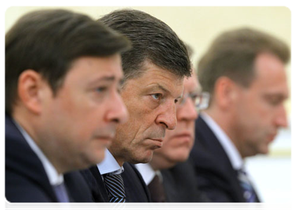 Deputy Prime Minister and Presidential Envoy to the North Caucasus Federal District Alexander Khloponin, Deputy Prime Minister and Finance Minister Alexei Kudrin, Deputy Prime Minister Dmitry Kozak, and First Deputy Prime Minister Igor Shuvalov|21 july, 2011|16:41