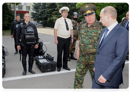 Prime Minister Vladimir Putin visits the independent  operational division of the Interior Troops in the Moscow Region town of Balashikha|22 july, 2011|20:11