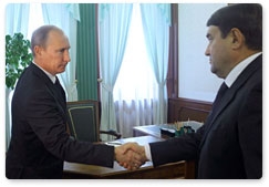 Prime Minister Putin meets with Minister of Transport Igor Levitin