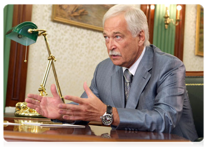 Duma Speaker Boris Gryzlov, who also chairs United Russia’s Supreme Council, at a meeting with Prime Minister Vladimir Putin|26 july, 2011|20:09