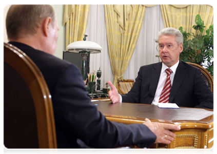 Moscow Mayor Sergei Sobyanin at a meeting with Prime Minister Vladimir Putin|6 july, 2011|12:14