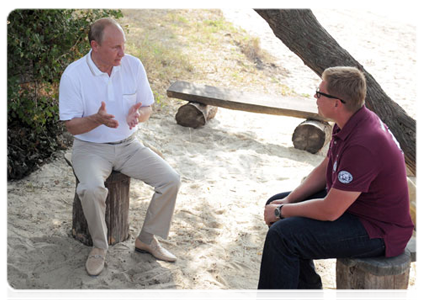 Prime Minister Vladimir Putin  giving an interview to the My Planet TV network during his trip to the Taman Peninsula|10 august, 2011|12:27