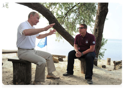 Prime Minister Vladimir Putin  giving an interview to the My Planet TV network during his trip to the Taman Peninsula|10 august, 2011|12:29