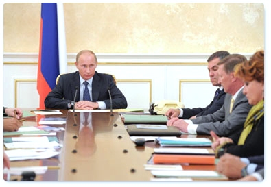 Prime Minister Vladimir Putin chairs a Government Presidium meeting