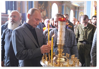 Prime Minister Vladimir Putin visits Valaam Monastery