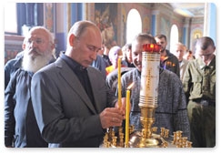 Prime Minister Vladimir Putin visits Valaam Monastery