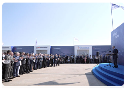 Prime Minister Vladimir Putin speaking at the opening ceremony of the 10th International Aviation and Space Show, MAKS-2011|17 august, 2011|17:08